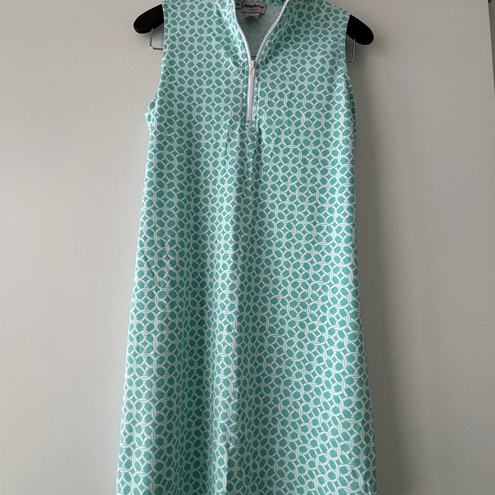 Sleeveless Aqua Patterned Dress